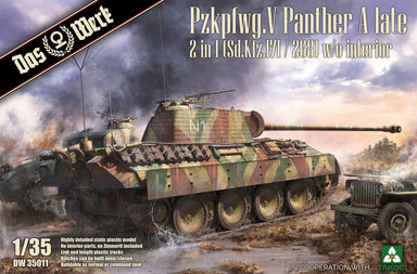 Das Werk 35011 1/35 PzKpfwg.V Panther A Late  2 in 1 w/o Intertior