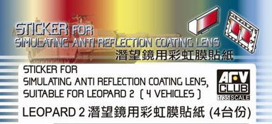 STICKER ANTI REFLECTION COATING LENS FOR LEOPARD 2 A6EX (4 VEHICLES)