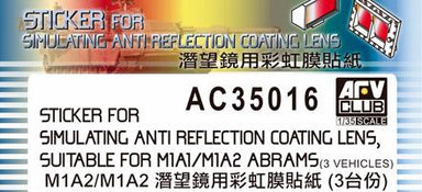 STICKER ANTI REFLECTION COATING LENS FOR M1A1/M1A2 ABRAMS