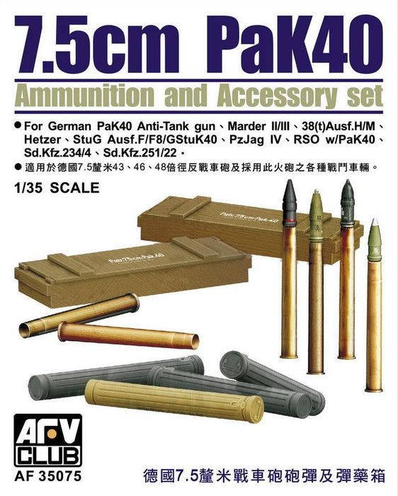 7.5cm TANK GUN AMMUNITION AND ACCESSOARY SET