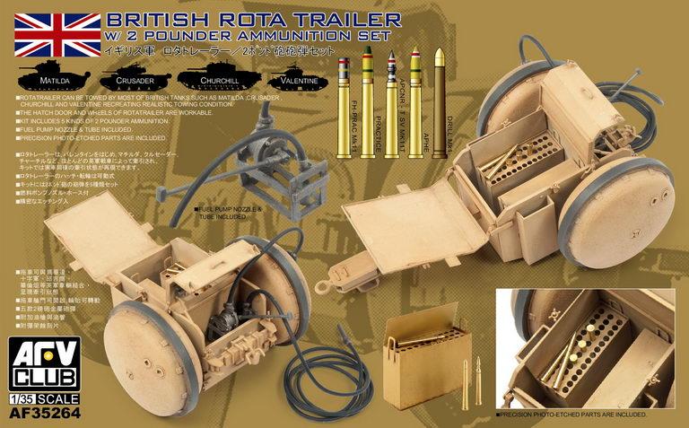 BRITISH ROTA TRAILER WITH 2 POUNDER AMMUNITION SET